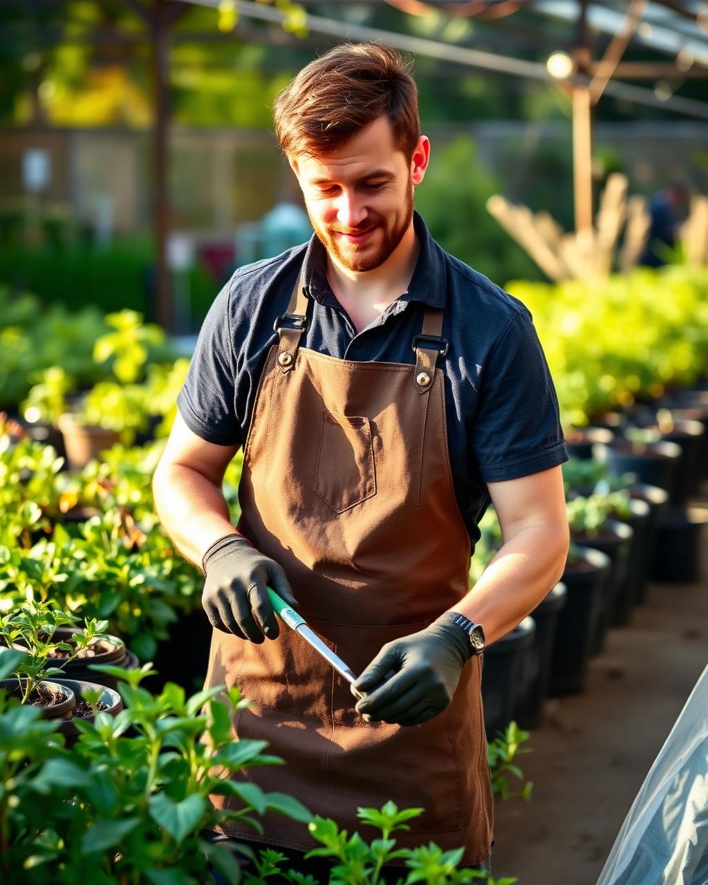 Buds & Blooms gardener tending to plants